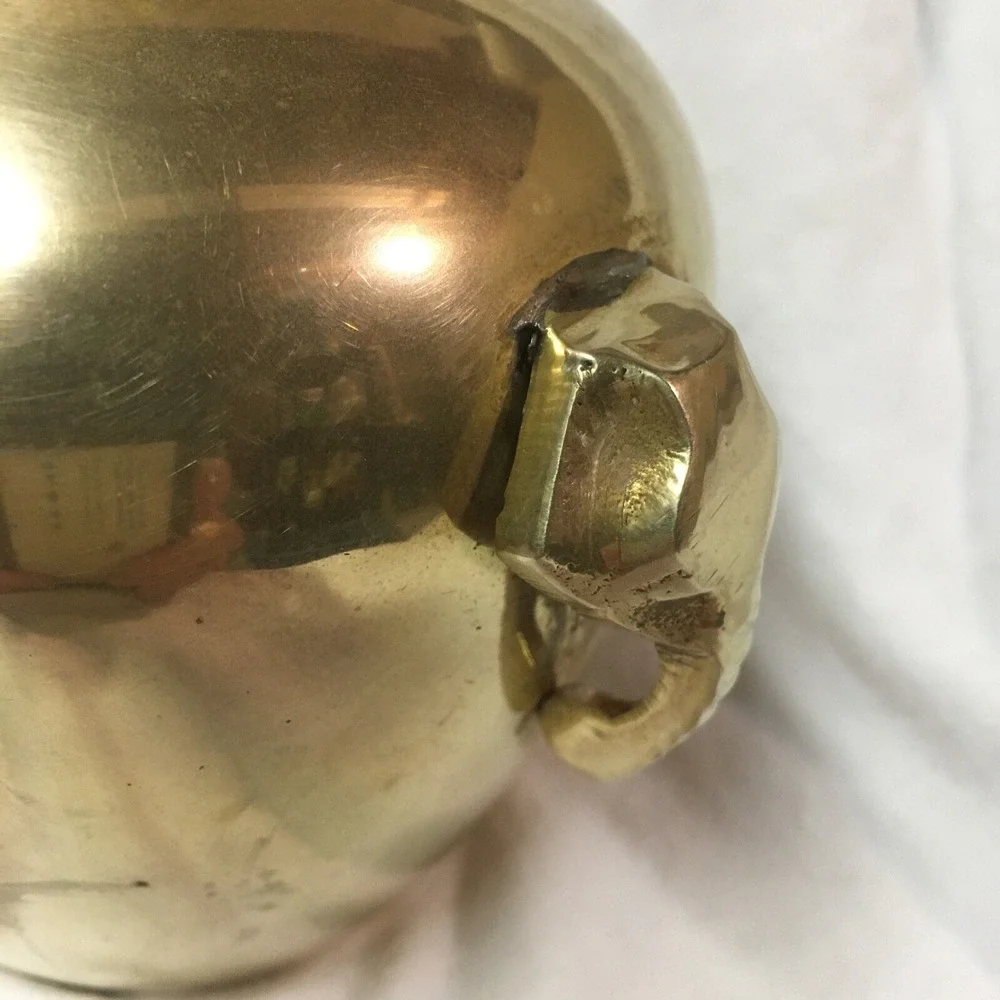 Vintage Brass Ginger Jar Vase Elephant Head Handles